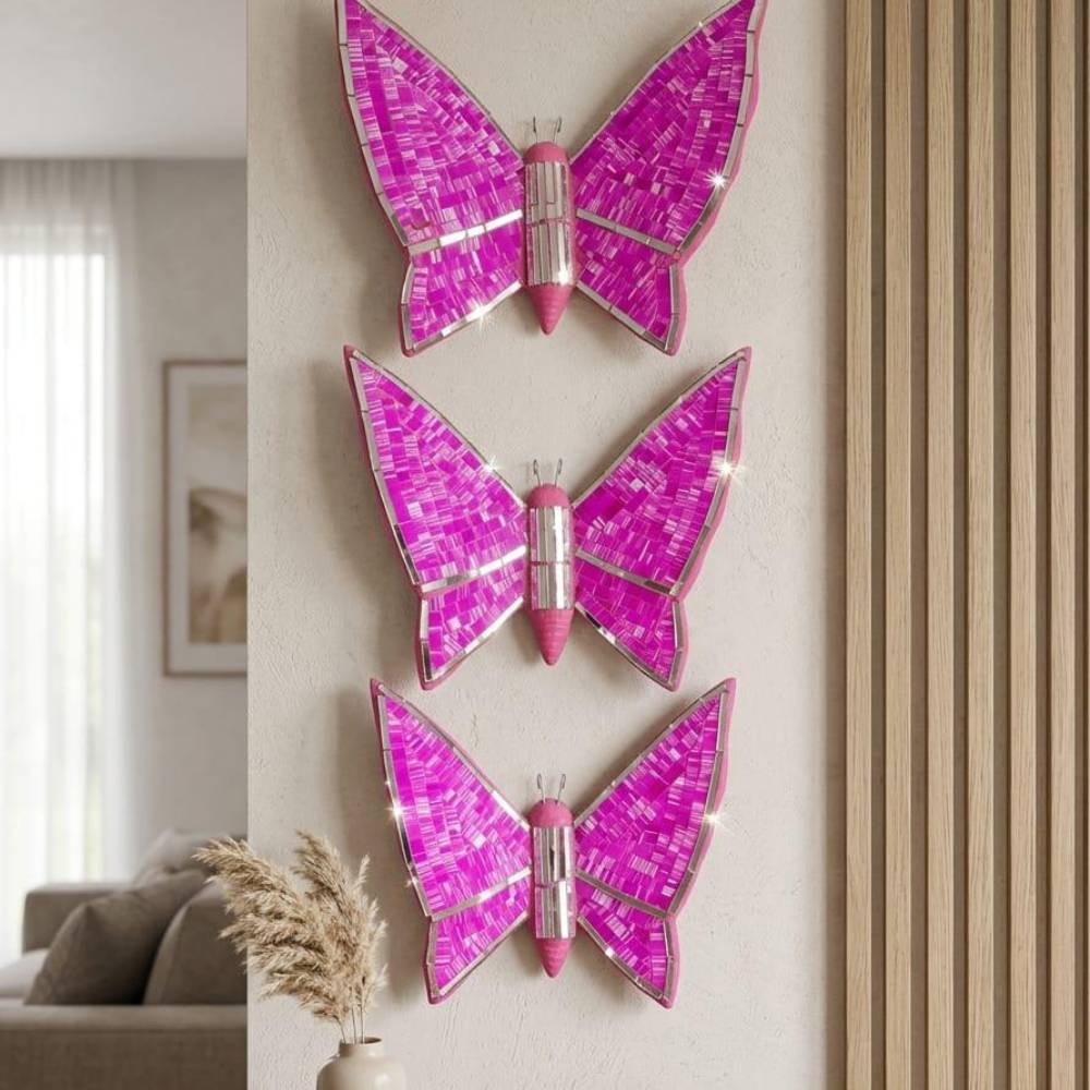 set de mariposas de cerámica con cristales - brillo y elegancia para tu hogar