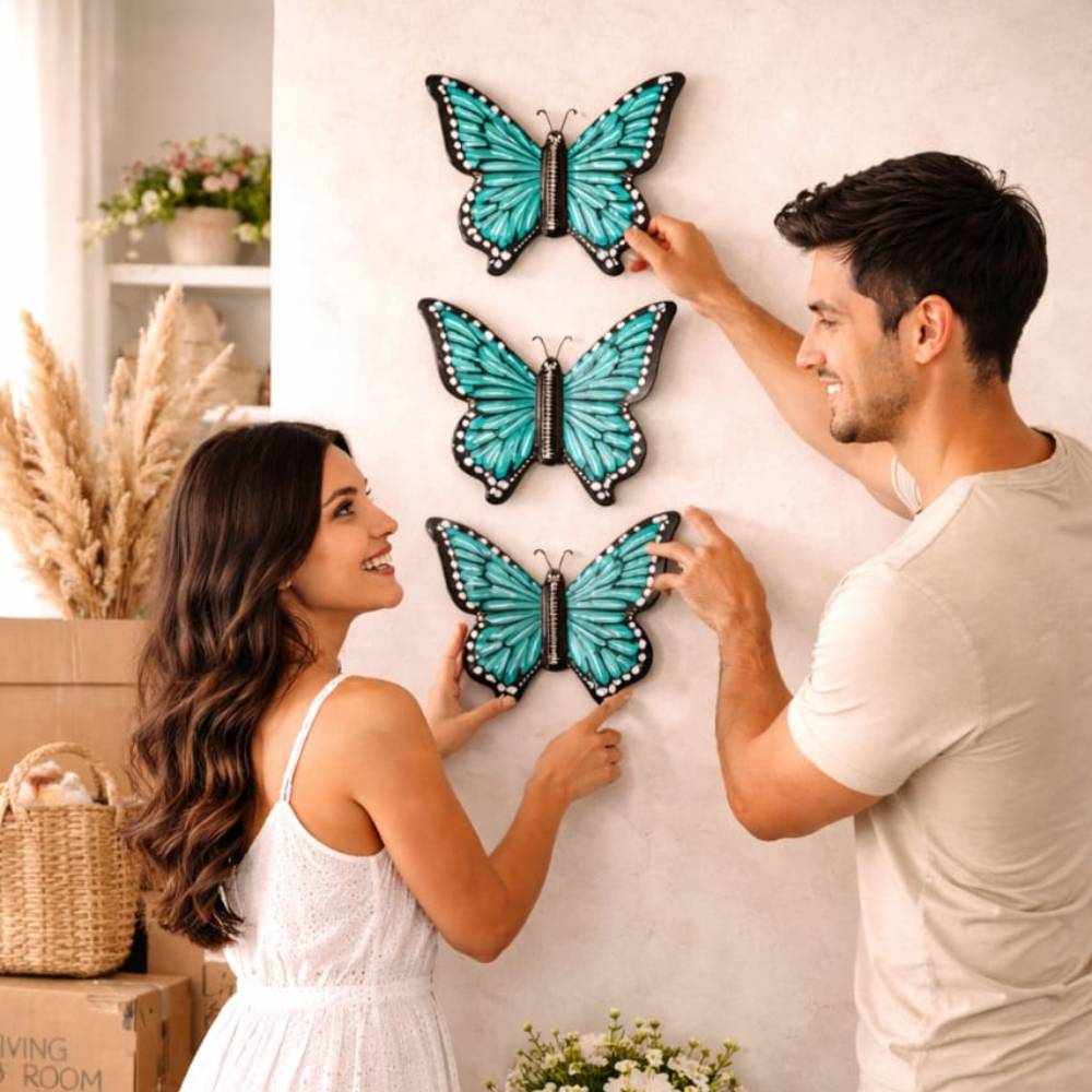 set de mariposas de cerámica - decoración artesanal que llena de vida a tu hogar