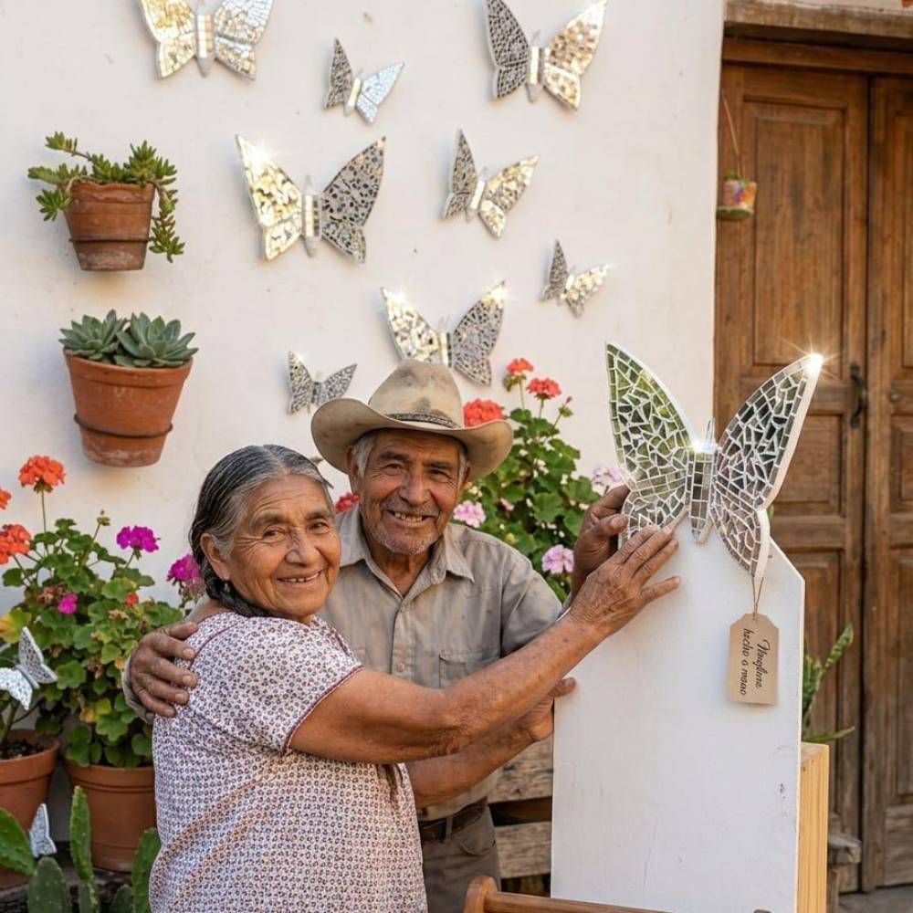set de mariposas de cerámica con cristales - brillo y elegancia para tu hogar