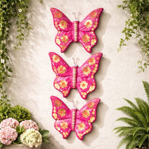 set de mariposas de cerámica - decoración artesanal que llena de vida a tu hogar
